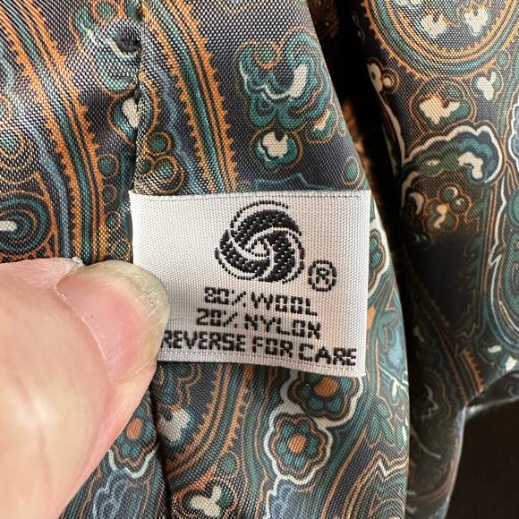 VTG Petite Essentials Green Wool Dress Coat Women's 10P Long Sleeve Button Up - Picture 9 of 13